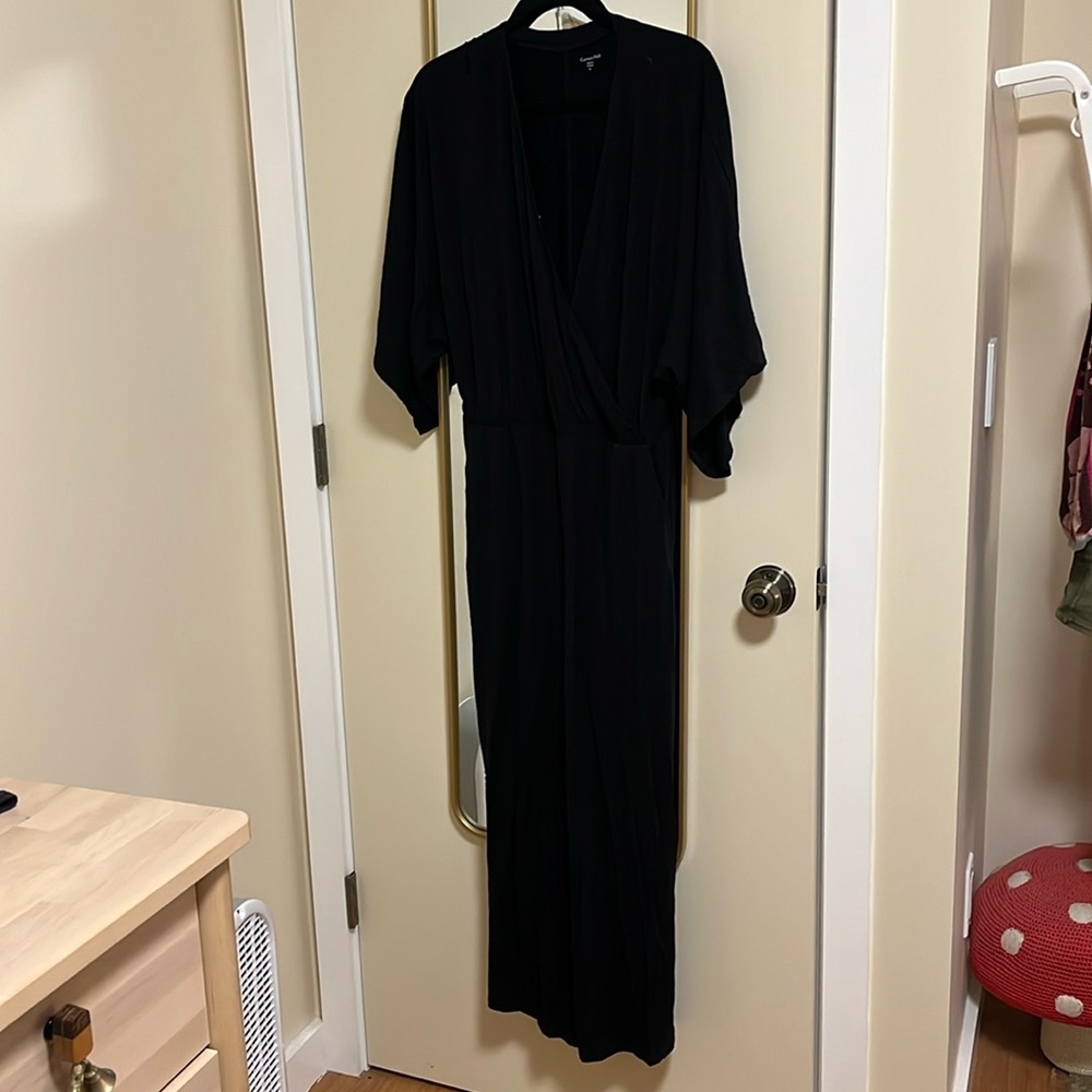 Garnet Hill Kimono Sleeve Wide Leg Knit Jumpsuit Women’s Size Large